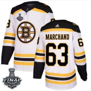 Bruins #63 Brad Marchand Weiß 2019 Stanley Cup Final Stitched